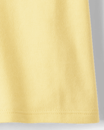 Toddler Girls Uniform Ruffle Soft Stretch Pique Polo - PALE SUN