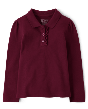 Toddler girl long sleeve polo shirts clearance