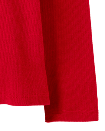 Polo d'uniforme en piqué à volants pour toute-petite fille