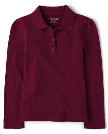 Burgundy polo shirt girls store