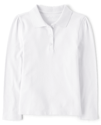 The Children's Place Girls Uniform Long Sleeve Polo