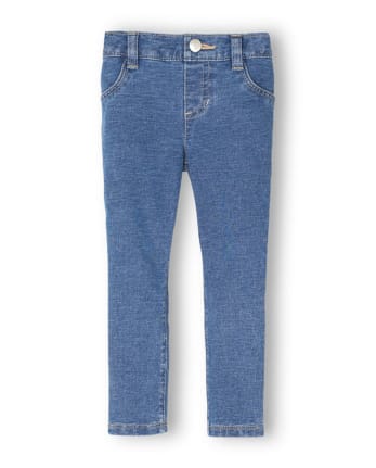 Toddler Girls Faux Denim Knit Pull On Jeggings DENIM The