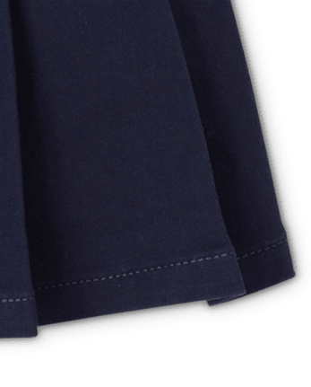 Falda pantalón plisada con lazo de uniforme para niñas pequeñas