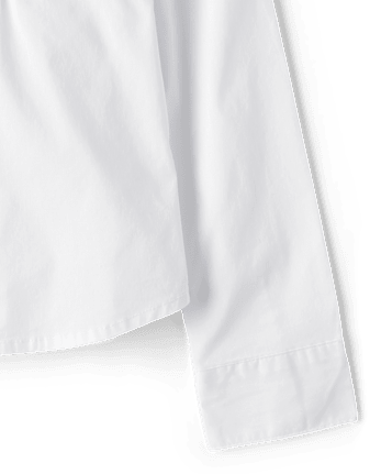 Chemise boutonnée uniforme en popeline nervurée pour fille