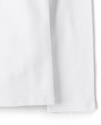 Polo en piqué d'uniforme à volants pour fille - WHITE