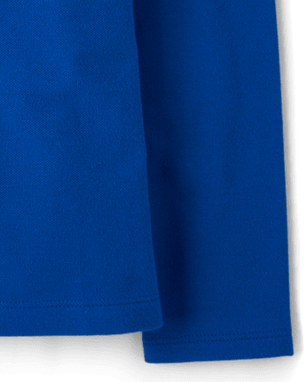 Polo de piqué con volantes de manga larga uniforme para niñas