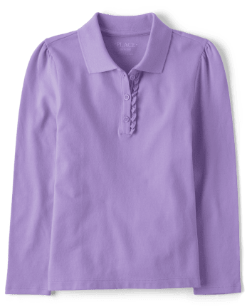 The Children's Place Girls Uniform Long Sleeve Polo
