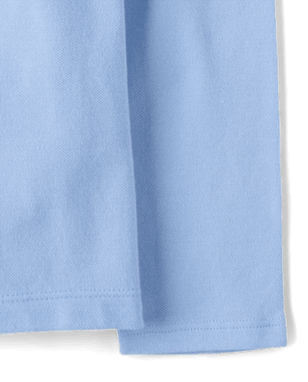 Girls Uniform Ruffle Soft Stretch Pique Polo - DAYBREAK