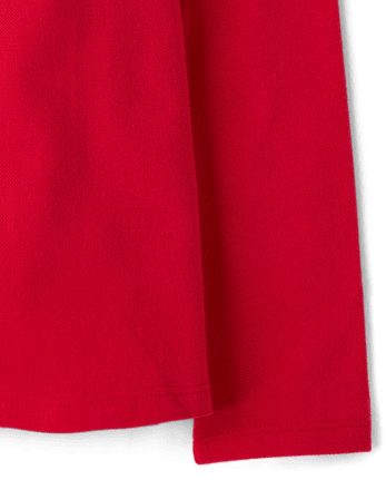 Polo de piqué con volantes de manga larga uniforme para niñas