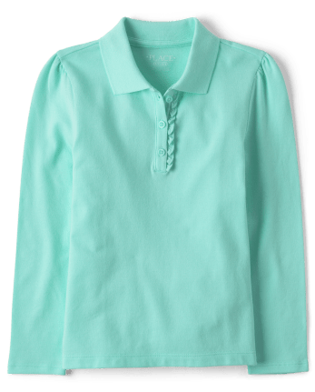 Girls Uniform Ruffle Pique Polo