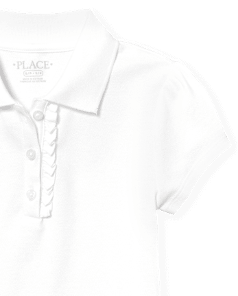 Girls Uniform Ruffle Soft Stretch Pique Polo