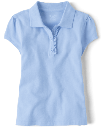 The Childrens Place Girls Short Sleeve Pique Polo 