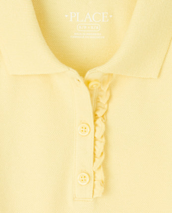 Girls Uniform Ruffle Pique Polo