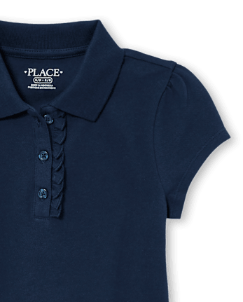 Polo de piqué con volantes de uniforme para niñas - TIDAL