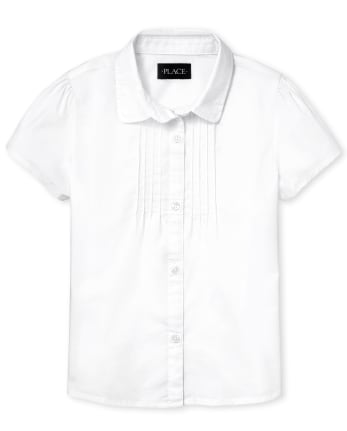 girls white button down shirt
