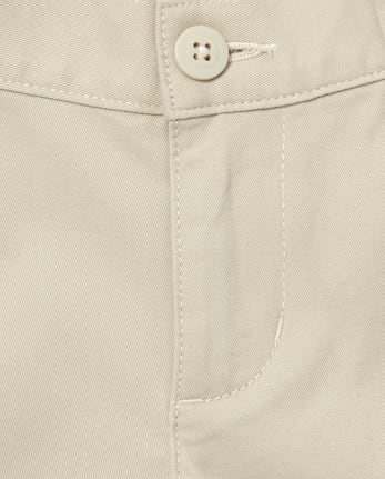 Girls Uniform Slim Woven Chino Shorts | The Children's Place - BISQUIT