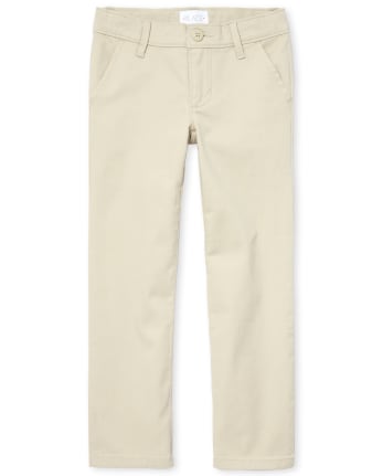 Girls Uniform Stretch Bootcut Chino Pants - Slim