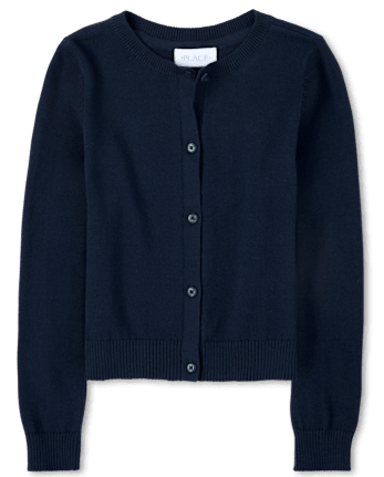Girls Uniform Long Sleeve Cardigan BLUE The Children s Place