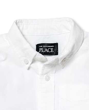 Chemise Oxford boutonnée uniforme pour bébé et tout-petit garçon - WHITE