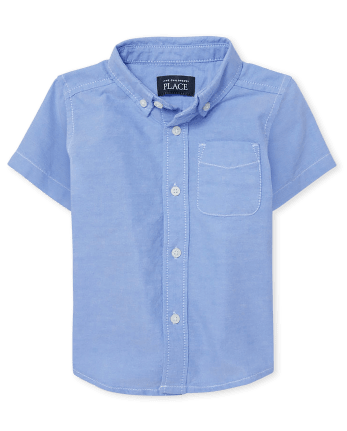 Camisa con botones Oxford de manga corta para bebés y niños pequeños