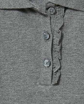 Polo de piqué con volantes de manga larga uniforme para niñas
