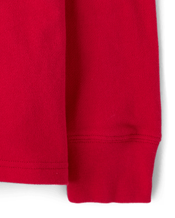 Polo de piqué de manga larga de uniforme para niños - CLASSICRED