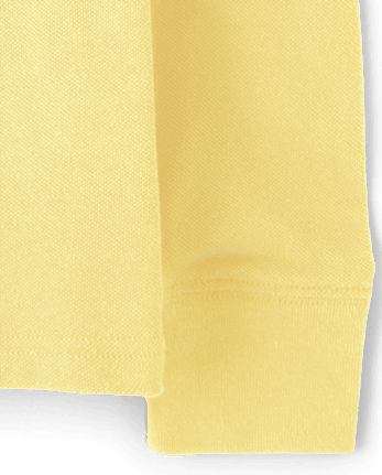 Polo de piqué de manga larga de uniforme para niños - NEW YELLOW