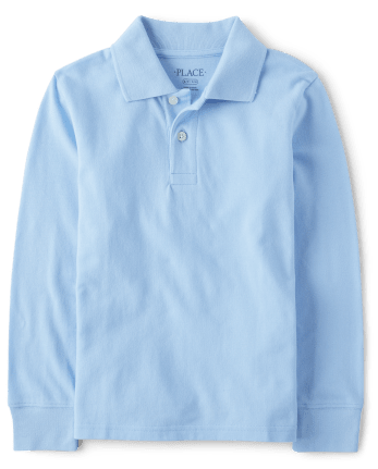 The Children's Place Boys' Uniform Long Sleeve Pique Polo 2-Pack 