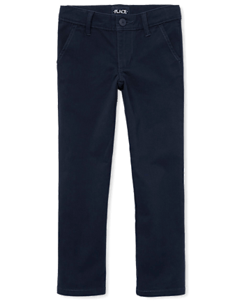 Girls Uniform Twill Woven Skinny Chino Pants - BLUE | The
