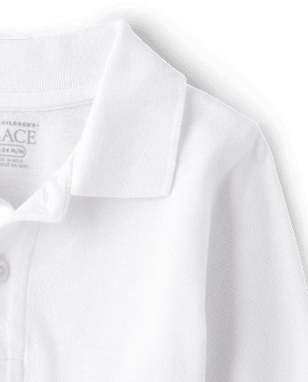 Polo de piqué de manga larga uniforme para bebés y niños pequeños