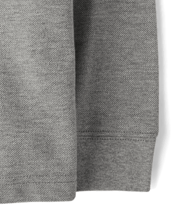 Polo de piqué de manga larga uniforme para bebés y niños pequeños