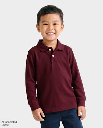 Baby And Toddler Boys Uniform Soft Pique Polo - REDWOOD