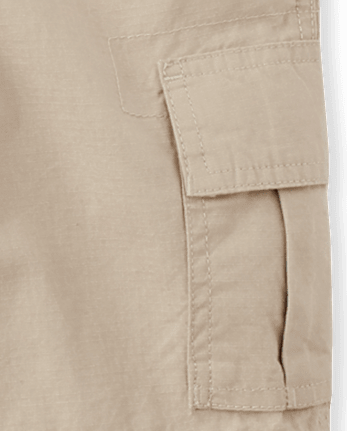 \Short cargo garçon en tissu ripstop à enfiler - Coupe slim\ - SANDWASH