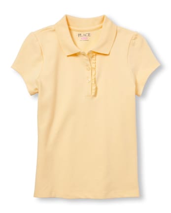 Girls Short Sleeve Ruffled Polo