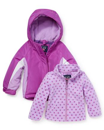 Toddler Girls Colorblock Hooded 3 In 1 Jacket