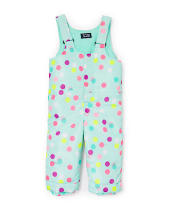 Toddler Girls Print Snow Overalls