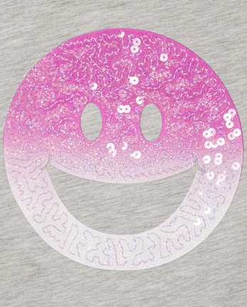 Girls Active Embellished Graphic Top - H/T GREY
