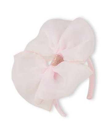 Girls Oversized 3D Organza Bow Headband