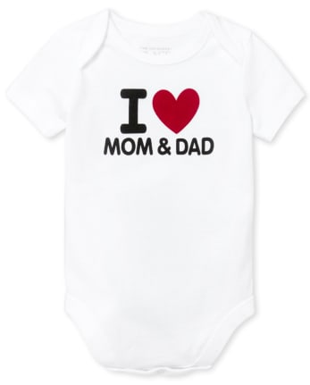 Unisex Baby Mom And Dad Graphic Bodysuit