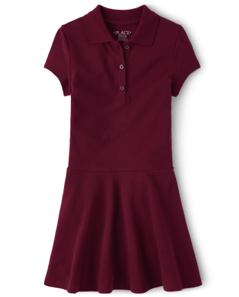 Girls Uniform Pique Polo Dress