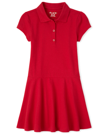 Girls Uniform Pique Polo Dress