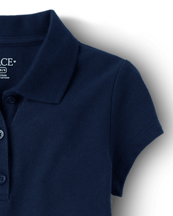 Vestido tipo polo de piqué de uniforme para niñas