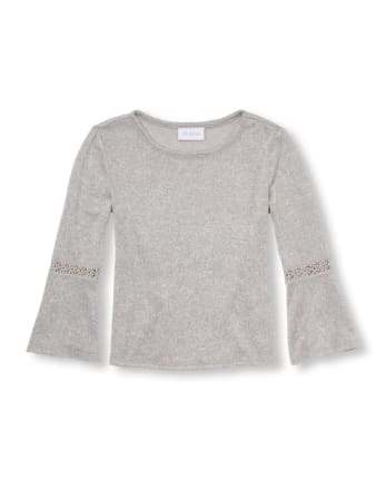 Girls Long Bell Sleeve Lightweight Sweater Top