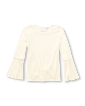 Girls Long Bell Sleeve Lightweight Sweater Top