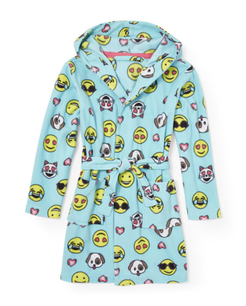 Girls Emoji Hooded Robe