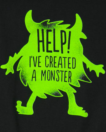 Camiseta gráfica a juego de manga corta de papá y yo para hombre "Ayuda, he creado un monstruo"