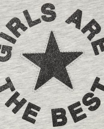 Girls Active Long Raglan Sleeve Embellished 'Girls Are The Best' Football Top - H/T FALCON