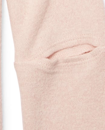 Girls Active Long Elbow Sleeve Embellished Graphic Lightweight Sweater Top