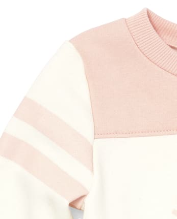 Toddler Girls Long Striped Sleeve Embellished 'This Girl Won't Stop' Fleece Top And Leggings Set