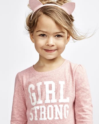 Toddler Girls Glitter 'Girl Strong' Graphic Tee